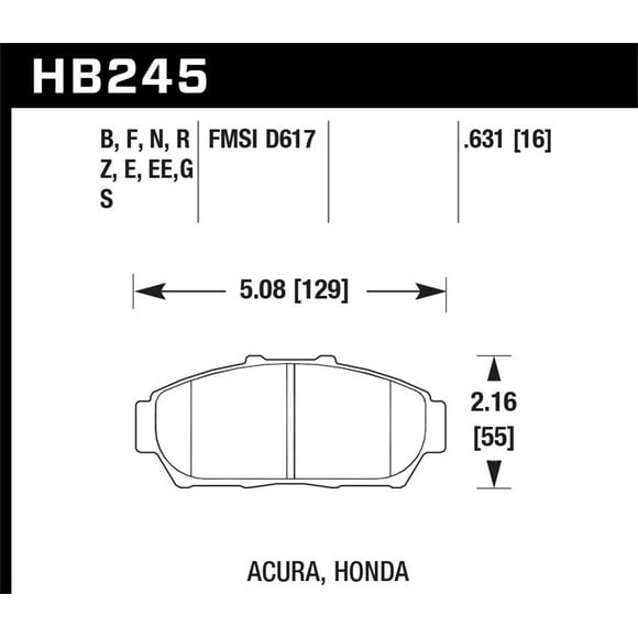 HPS 5.0 Disc Brake Pads Hawk High Performance Street HB193B.670